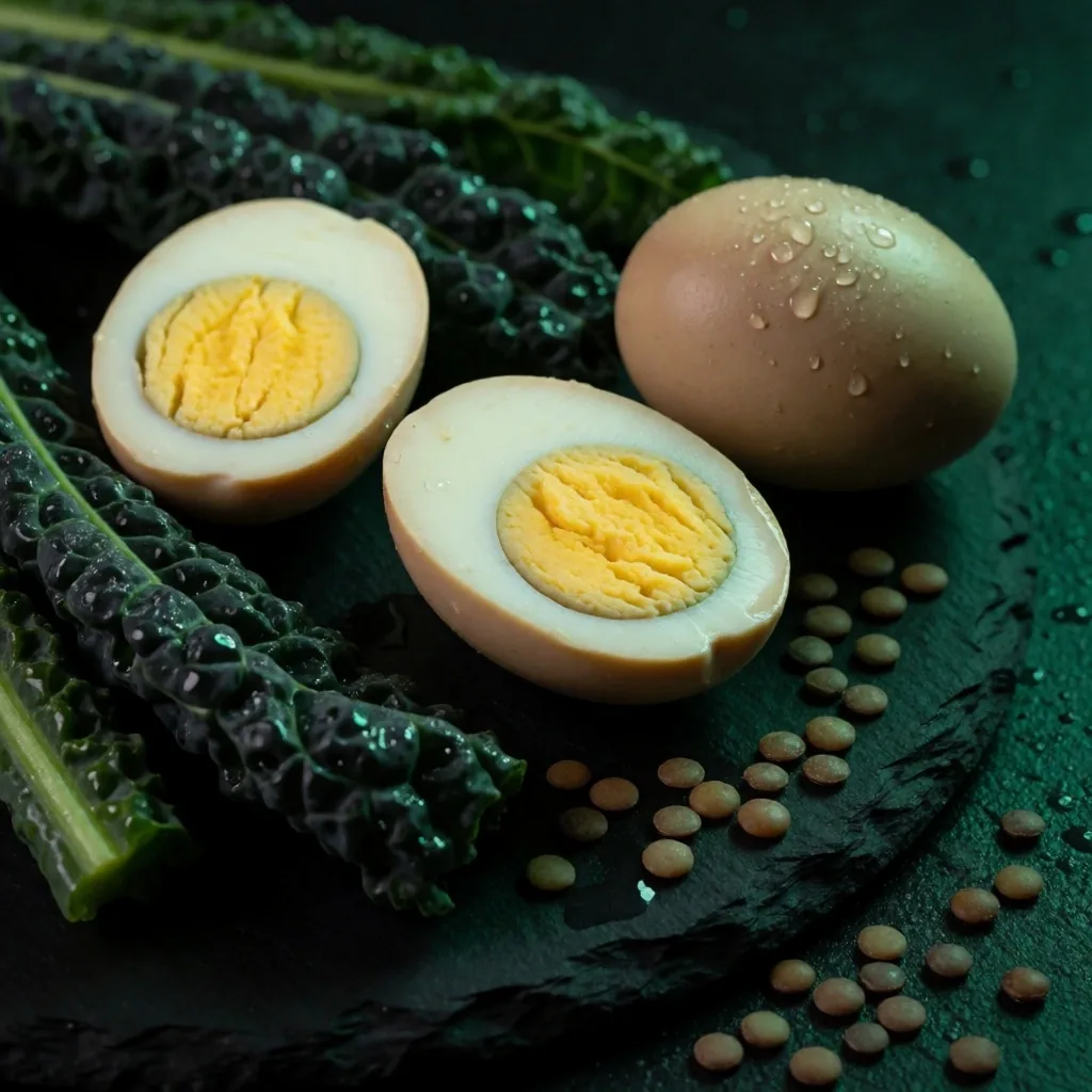 B-complex food sources on dark surface